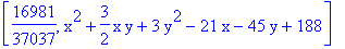 [16981/37037, x^2+3/2*x*y+3*y^2-21*x-45*y+188]